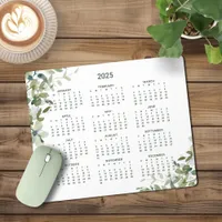 2025 Modern Elegant Botanical Eucalyptus Calendar Mouse Pad