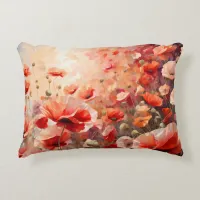 Beautiful Field of Poppy Designer  Accent Pillow