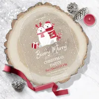 Polar Beary Merry Christmas Party Arch ID851 Acrylic Invitations