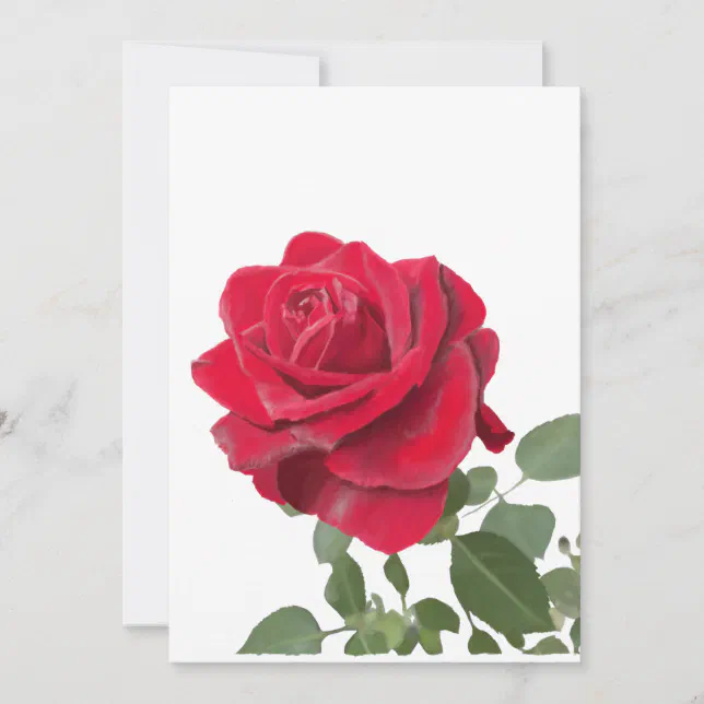 Red Rose - symbol of love Invitation