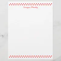 Decorative Tiny Red Hearts Stationery Paper