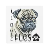 I Love Pugs | Cute Dog Owners Metal Print