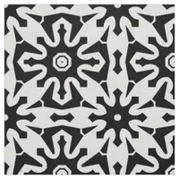 Abstract Op Art Black and White Geometric Pattern Fabric