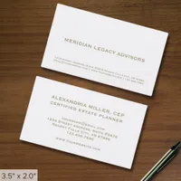 Simple White and Gold Business Card