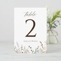 Boho Woodsy Field Wildflower Wedding Table Numbers