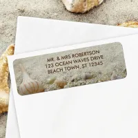 Seashells Beach Sand Coastal Return Address Label