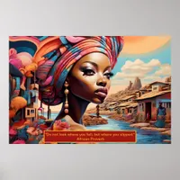 Ethereal Essence: African Dreams Portrait Motivate Poster