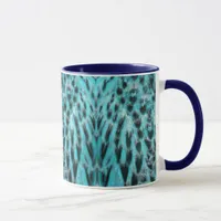 Chic animal print in blue - feather mug