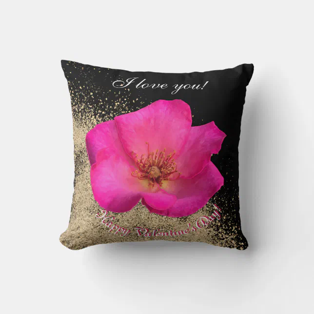 I love you - felt pen rose for Valentine’s day Throw Pillow