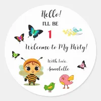 Garden Party Children Celebration Classic Round Sticker