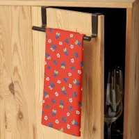 Fourth of July Red White Blue Kitschy Blueberry Kitchen Towel