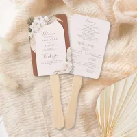 Terracotta Pampas Grass Boho Floral Fall Wedding Hand Fan