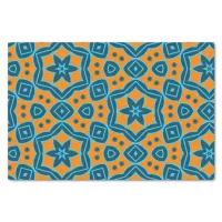 Yellow & Blue Boho Stylish Geometric Pattern Tissue Paper