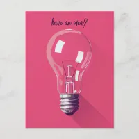 Pink Lightbulb Postcard