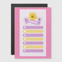 Yellow Purple Girly Floral Flower Blossom Hearts Magnetic Invitation