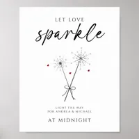 Let Love Sparkle - Sparkler Sendoff Casual Wedding Poster