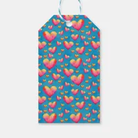 Multicolored Watercolor Hearts Gift Tags