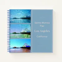 Square Blue Santa Monica Pier Collage Notebook