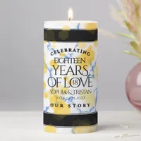 Elegant 18th Porcelain Wedding Anniversary Pillar Candle