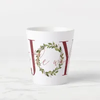 Elegant Joy to the World Christmas Wreath Latte Mug