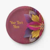 Elegant Floral Wedding  Paper Plates