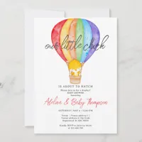 Rainbow Little Chick About To Hatch Baby Shower Invitation