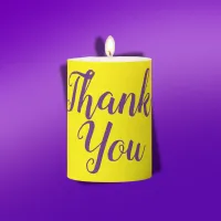 Thank You with Pansies, Purple & Yellow | Pillar Candle