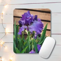 Pretty Purple Iris Floral Mouse Pad