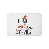 home of the witch and her little devils Halloween Bath Mat