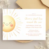 First Trip Around the Sun Cute 1st Birthday Party  Invitation