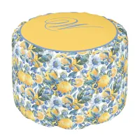  Blue and Yellow Lemon Pouf