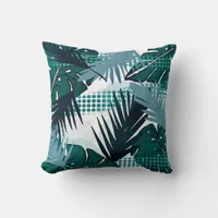 Abstract tropical flower botanical throw pillow