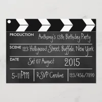 Hollywood Movie Theme Party Chalkboard Invitation