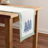 Sage Blue Pagoda Christmas Trees  Medium Table Runner