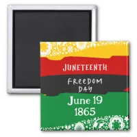 Juneteenth Freedom Day City Celebration Fancy Flag Magnet