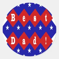 Best Dad Stars and Diamonds Classic Round Sticker