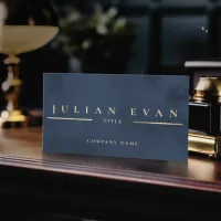 Elegant Navy Blue and Gold Business Cards and Office Supplies