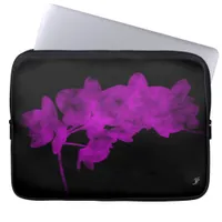 Orchid shadow on a dark background laptop sleeve