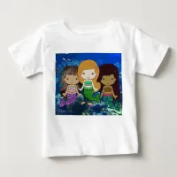 Three Mermaids Toddler Dress Baby T-Shirt