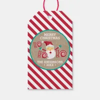 Santa Claus Peppermint Personalized Christmas Gift Tags