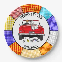 Retro Pop Art Mr & Mrs | Just Got Married  Paper Plates