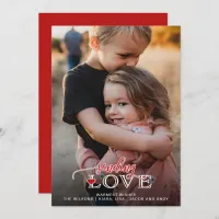 Sending Love Script Cute Photo Valentines Day Holiday Card