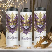 Masquerade Motif Sweet 16 Purple Gold ID1032 Thermal Tumbler