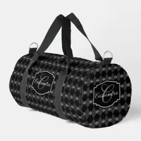 Gray and Black Harlequin and Gothic Cross  Duffle Bag