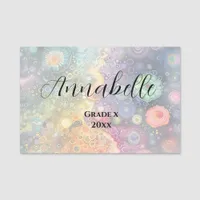 Beautiful Whimsical Colorful Back to School  Name Tag