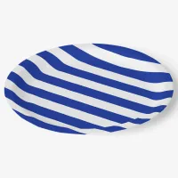 Thick Bold Blue and White Stripes Paper Plates