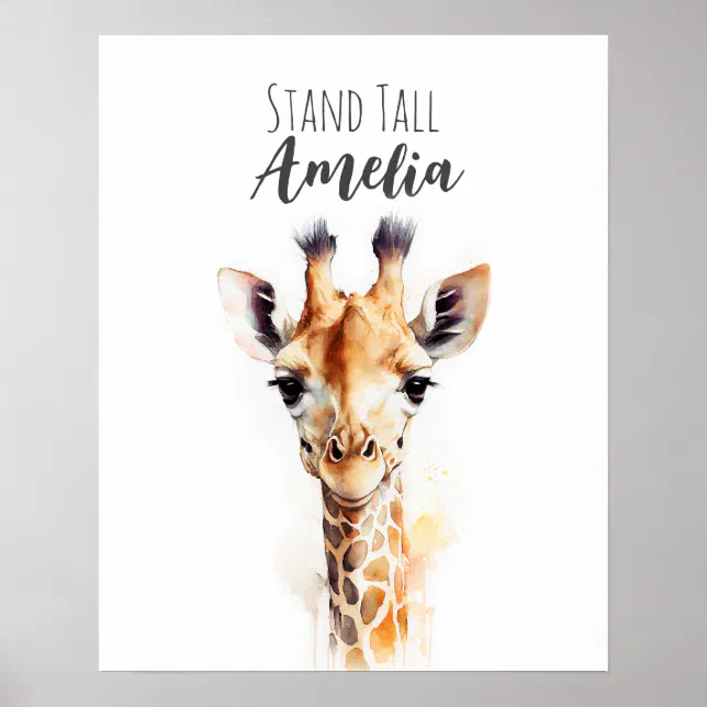 Giraffe Wall Art | Animal Nursery Art Poster