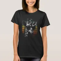 Giraffe Retro Sunset T-Shirt