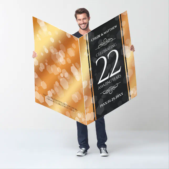 Giant 22nd Copper Wedding Anniversary Celebration Card