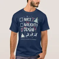 Santa's Naughty (Drunk) List - Funny Christmas T-Shirt